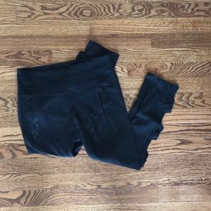 High rise mesh detail leggings